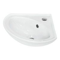 Угловой умывальник ''Веер 23'' (36) с хромир. обрамлением, белый, 1с, WB.CR/Veer/23-C/WHT.G/S1